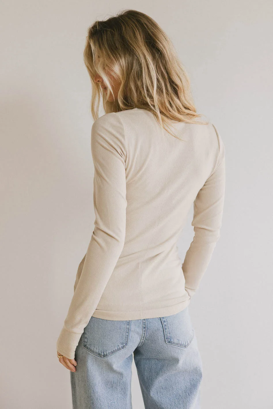 Ivanna Henley Top in Natural - FINAL SALE - Image 5