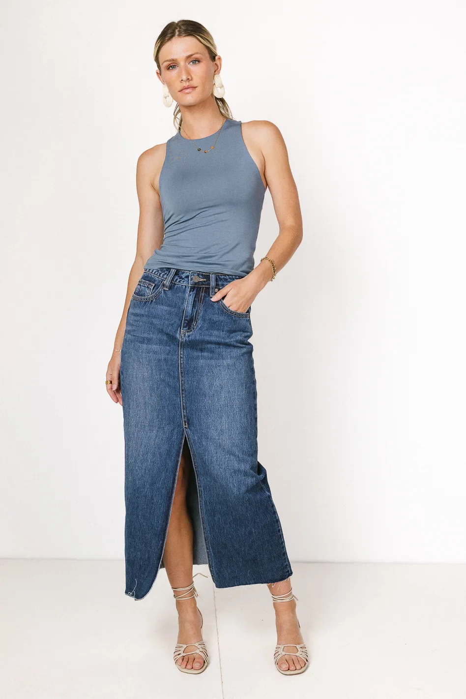 Sleek Jersey Solid Tank in Slate - FINAL SALE - Image 4
